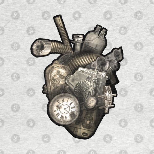 Steampunk Mechanical heart by Blacklinesw9